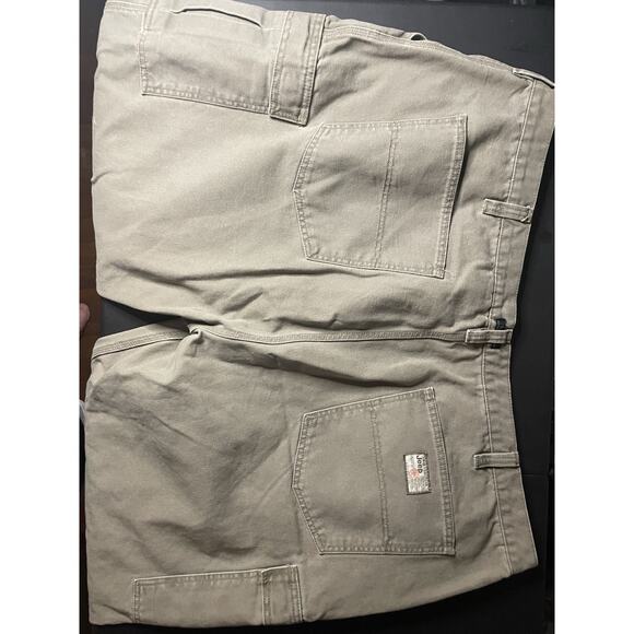 VTG Big Men’s Jeep Teflon HT Carpenter Jeans Khaki 52x32 - Picture 6 of 8